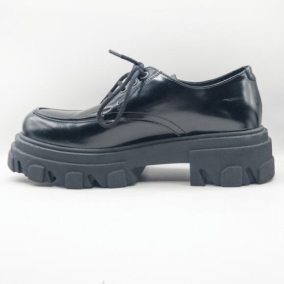 Steve Madden Helga Platform Oxfords Black Size 9 Dark Academia - Picture 8 of 12